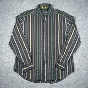 Robert Graham‎ Button Down Shirt Mens Size XL Flip Cuff Multicolour Striped